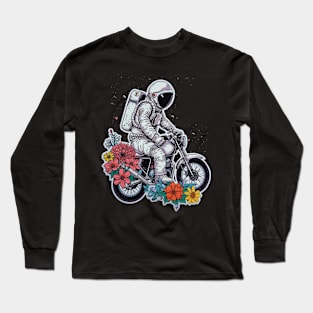 astronauts riding a motobike Long Sleeve T-Shirt